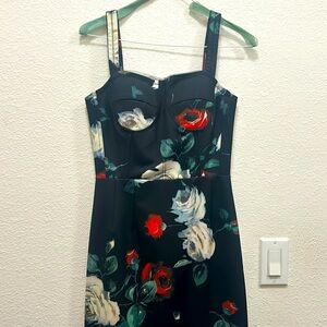 Evening dress, flora; very sexy; size: S(fits OP)